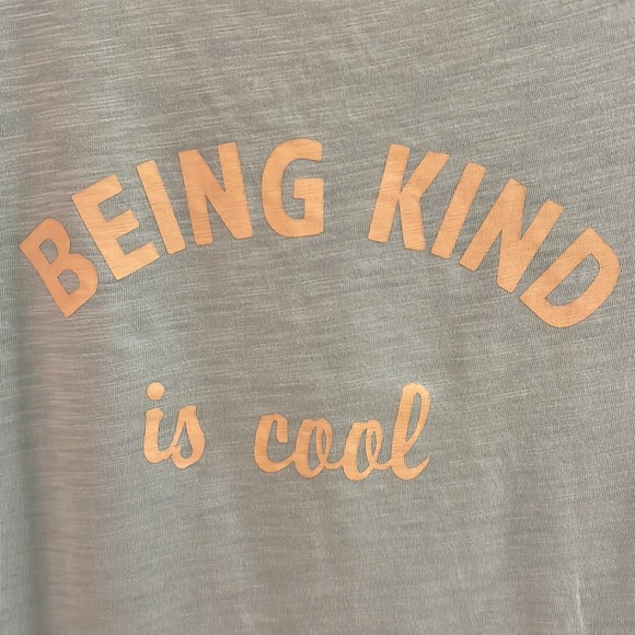 ALL WORTHY “BEING KIND IS COOL” Short Sleeve Slub Knit Tee Shirt - Picture 3 of 5